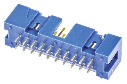 TE Connectivity AMP-LATCH Leiterplatten-Stiftleiste Gerade, 20-polig / 2-reihig, Raster 2.54mm, Kabel-Platine,