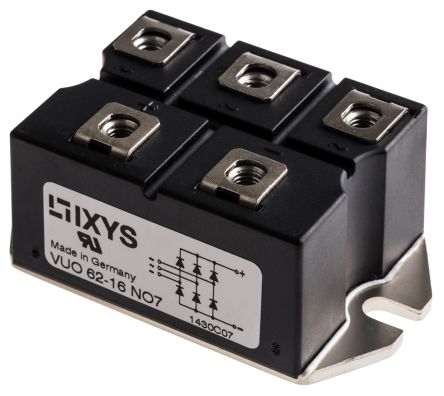 IXYS Brückengleichrichter, 3-phasig 63A 1600V Tafelmontage 1.8V PWS D 5-Pin 300μA Siliziumverbindung