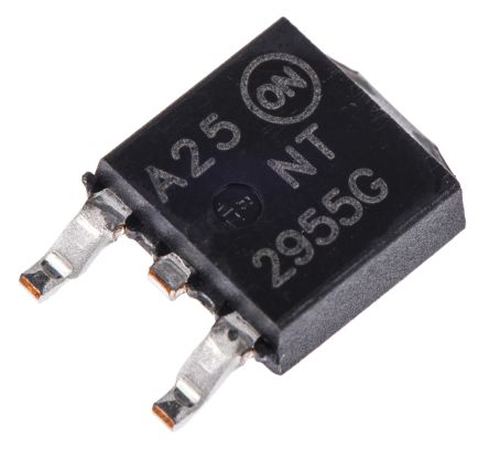 Onsemi MOSFET ON Semiconductor NTD2955T4G, VDSS 60 V, ID 12 A, DPAK (TO-252) De 3 Pines,, Config. Simple