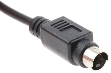 RS PRO DIN Videokabel, 4-polig, Mini-DIN Offenes Ende, Stecker Schwarz, L. 2m