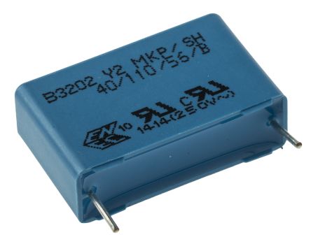 EPCOS B32023 Y2 Folienkondensator 100nF ±20% / 300V Ac, THT Raster 22.5mm
