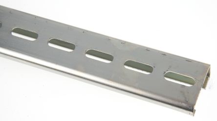 RS PRO Steel Perforated DIN Rail, G Compatible, 1m X 32mm X 15mm