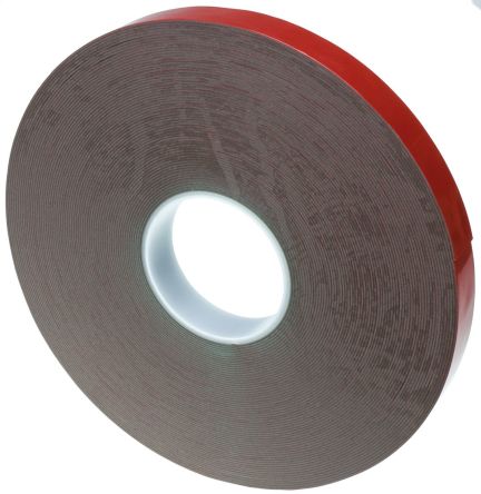 Hi-Bond 泡棉胶带, 两面, 1.1mm厚, 25mm宽, 33m长, 灰色, 丙烯酸泡棉, 泡沫密度850kg/m³, 拉伸强度66.6N/cm