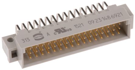 HARTING Conector DIN 41612 Macho Ángulo De 90° De 48 Contactos, Paso 2.54mm, 3 Filas, Clase C2