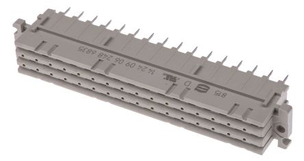 HARTING C2 DIN 41612-Steckverbinder Buchse Gerade, 48-polig / 3-reihig, Raster 5.08mm Lötanschluss Durchsteckmontage