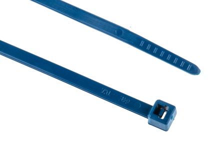 HellermannTyton Brida MCT30R De Nylon Magnético Detectable Azul, 150mm X 3.5 Mm, No Reutilizable