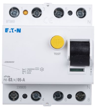 Eaton PXF-A RCCB, 3P+N-polig, 63A, 500mA Typ A PXF