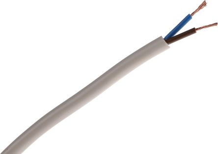 RS PRO Câbles D'alimentation 2x0,5 Mm², 100m Blanc