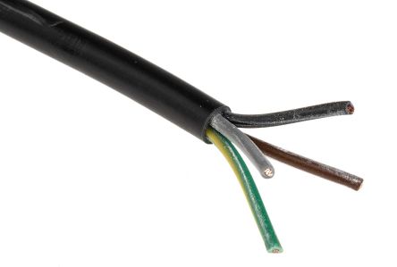 RS PRO Netzkabel, 4-adrig Typ 3184Y Schwarz X 0,75 Mm /Ø 8.3mm 6 A, 100m, 500 V, PVC