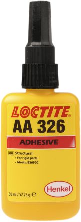 Loctite 326 Methacrylat Acrylklebstoff Flüssig Gelb, Flasche 50 Ml, Für Keramik, Glas, Metall