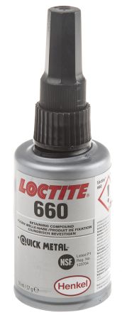 Loctite Quick-Metal 660 Fügeklebstoff Hochfest Gel Grau, Flasche 50 Ml, -55 → +150 °C