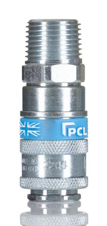 PCL Pneumatische Schnellsteckkupplung Stahl, R1/2 Stecker, Mit Gewinde