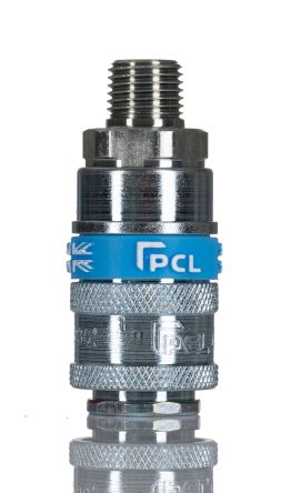 PCL Pneumatische Schnellsteckkupplung Stahl, R1/4 Stecker, Mit Gewinde