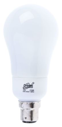 Orbitec Oval Energiesparlampe, 15 W L. 135 Mm, Sockel B22 2700K Ø 65mm