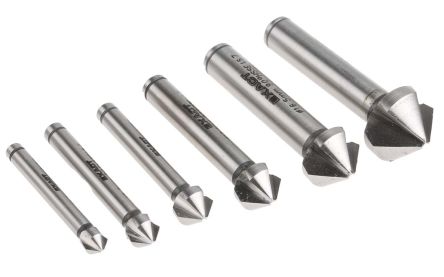 EXACT HSS-E Kegelsenker Satz Ø 6.3 Mm, 8.3 Mm, 10.4 Mm, 12.4 Mm, 16.5 Mm, 20.5 Mm, 3 Schneiden, 90°