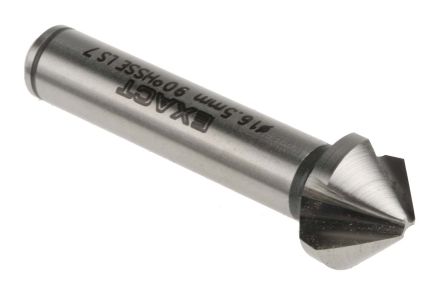 EXACT Avellanador Cónico A 90°, HSS-E, Cabezal De 16.5mm De 3 Ranuras, Longitud 60 Mm, Piezas