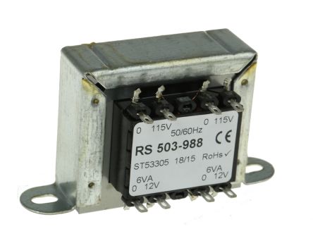 RS PRO 隔离变压器, 12VA, 115 V ac, 230V 交流输入, 12V 交流输出