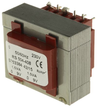 RS PRO Transformateur Pour Circuit Imprimé, 9V C.a., 230V C.a., 3VA, 2 Sorties