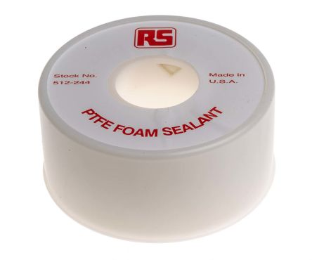RS PRO Ruban Téflon, 7mm X 2.5mm Blanc, +260°C