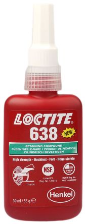 Loctite 638 Fügeklebstoff Hochfest Flüssig Grün, Flasche 50 Ml, -55 → +150 °C