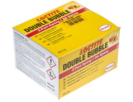 Double Bubble Loctite 2K Epoxidkleber Flüssig Gelb, Beutel 150 G, Für Keramik, Beton, Metall, Kunststoff, Holz