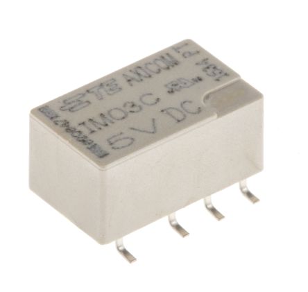 TE Connectivity Surface Mount Signal Relay, 5V Dc Coil, 2A Switching Current, DPDT