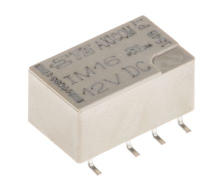 TE Connectivity Surface Mount Signal Relay, 12V Dc Coil, 2A Switching Current, DPDT