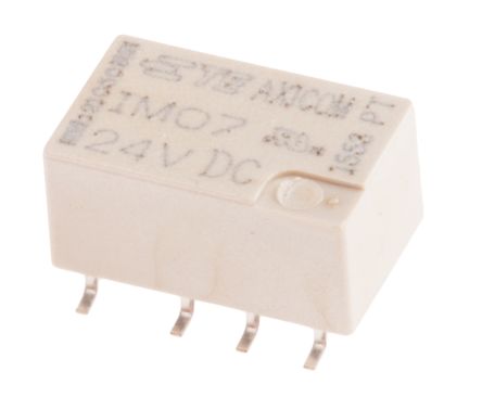 TE Connectivity Surface Mount Signal Relay, 24V Dc Coil, 2A Switching Current, DPDT
