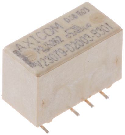 TE Connectivity Relé De Señal Sin Enclavamiento Axicom P2, DPDT, 12V Dc, 2 A Dc, Montaje En PCB, Para