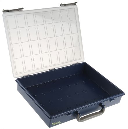 Raaco Caja Organizadora De 32 Compartimentos Ajustables De PP Negro, Transparente, 338mm X 261mm X 57mm