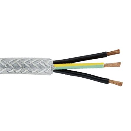 RS PRO Cable De Control Apantallado De 3 Núcleos, 4 Mm², Ø Ext. 13mm, Long. 50m, 300/500 V, Funda De PVC