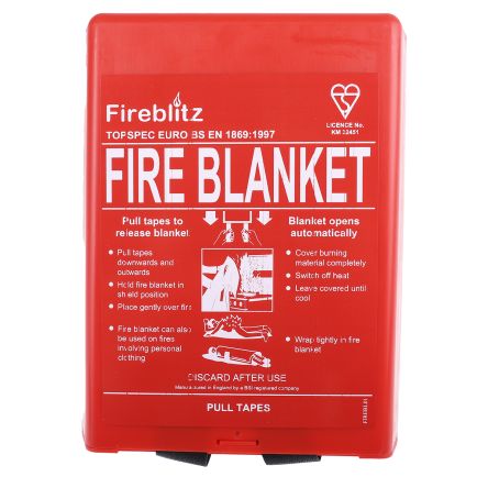 Glass Fibre Fire Blanket, 100 x 100cm