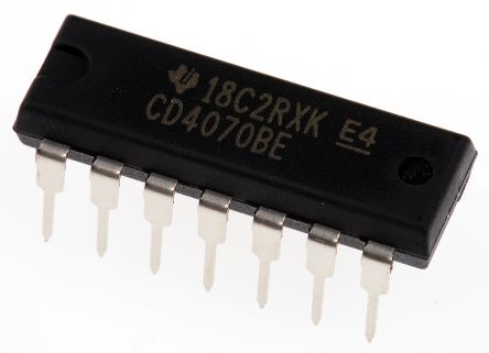 Texas Instruments CD4070BE, Quad 2-Input XOR Logic Gate, 14-Pin PDIP