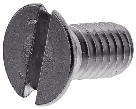 RS PRO Slot Countersunk A2 304 Stainless Steel Machine Screws DIN 963, M6x12mm