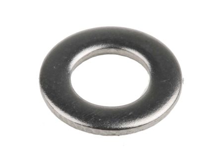 RS PRO Stainless Steel Plain Washer, 1mm Thickness, M5 (Form A), A2 304