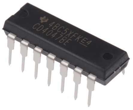 Texas Instruments CD4047BE Monostable Multivibrator, 14-Pin PDIP