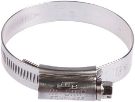 HI-GRIP Stainless Steel Slotted Hex Hose Clip Worm Drive, 13mm Band Width, 45mm - 60mm Inside Diameter