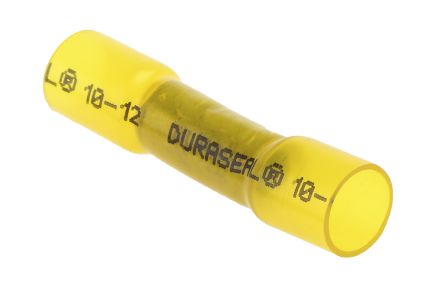TE Connectivity DuraSeal Kabelspleißverbinder, Stoßverbinder, Gelb, 12 → 10 AWG, Ø 6.5mm, Ges.L 43mm