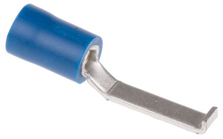 RS PRO Kabelschuh Flachstift Stecker, Isoliert, Blau, L. 17.6mm, D. 0.8mm, Nicht Ummantelt