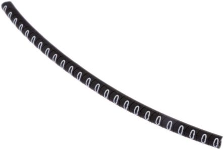 HellermannTyton Marcadores De Cable Helagrip De PVC Blanco Sobre Negro, Texto: 0, Ø Máx. 3mm, Montaje: Deslizante, 250