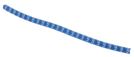 HellermannTyton Helagrip Kabel-Markierer, Aufsteckbar, Beschriftung: 6, Weiß Auf Blau, Ø 1mm - 3mm, 3.5mm X 3,3 Mm, 250