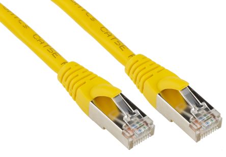 RS PRO Ethernetkabel Cat.5e, 3m, Gelb Patchkabel, A RJ45 F/UTP Stecker, B RJ45, PVC