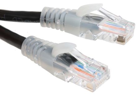 RS PRO Ethernetkabel Cat.5e, 5m, Schwarz Patchkabel, A RJ45 U/UTP Stecker, B RJ45, PVC