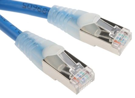 RS PRO Ethernetkabel Cat.5e, 0.5m, Blau Patchkabel, A RJ45 F/UTP Stecker, B RJ45, PVC