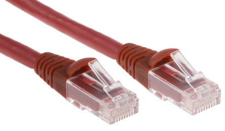 RS PRO Ethernetkabel Cat.6, 10m, Rot Patchkabel, A RJ45 U/UTP Stecker, B RJ45, LSZH