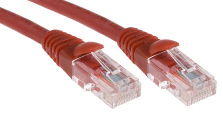 RS PRO Câble Ethernet Catégorie 5e U/UTP, Rouge, 1m LSZH Avec Connecteur