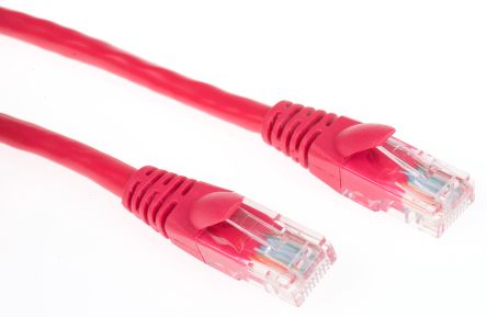 RS PRO Ethernetkabel Cat.5e, 10m, Rot Patchkabel, A RJ45 U/UTP Stecker, B RJ45, PVC