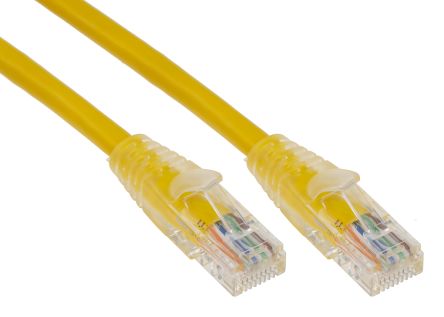 RS PRO Ethernetkabel Cat.5e, 1m, Gelb Patchkabel, A RJ45 U/UTP Stecker, B RJ45, PVC