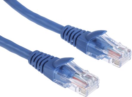 RS PRO Ethernetkabel Cat.5e, 5m, Blau Patchkabel, A RJ45 U/UTP Stecker, B RJ45, PVC