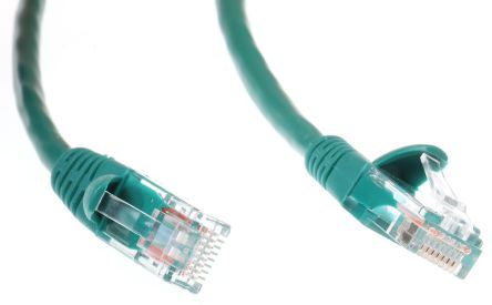 RS PRO Cable Ethernet Cat5e U/UTP De Color Verde, Long. 3m, Funda De PVC